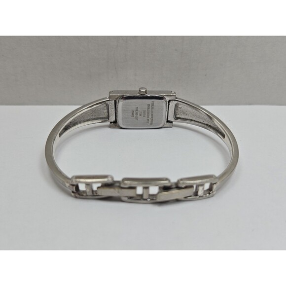 Anne Klein II Womens Sterling Silver 925 Classic Tank Bracelet Watch New Battery main image 6